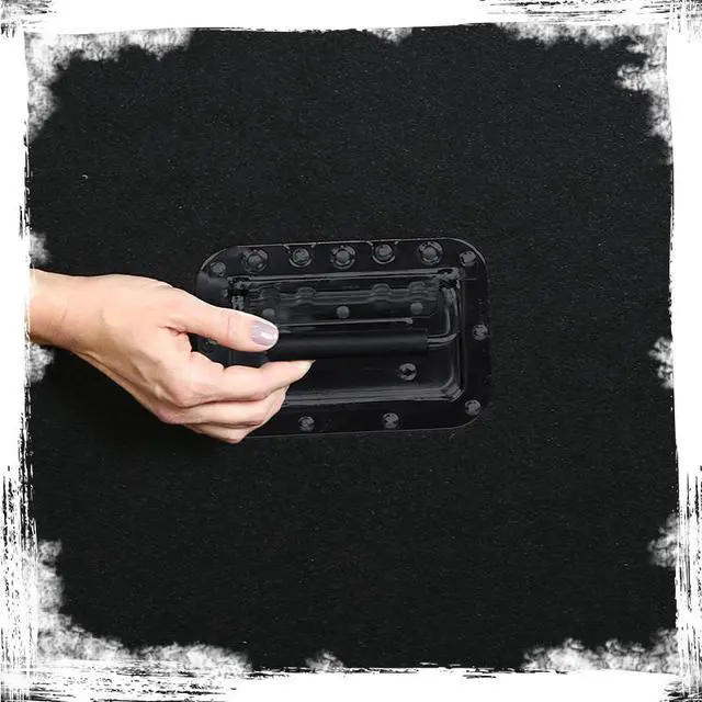 Alt view image 7 of 7 - 32 PACK -  Metal Flip Speaker Cabinet Handles for Rack Road Flight Trunk by GRIFFIN | Spring Loaded Flush Pull with Black Grip Rubber Padding for Chest Carry Case | DJ PA Pro-Audio Stage Gear Parts