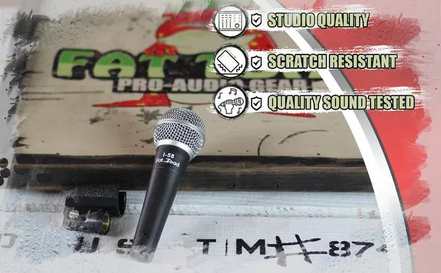Alt view image 6 of 7 - Cardioid Dynamic Microphone with Mic Clip by FAT TOAD | Vocal Handheld, Unidirectional Mic | Singing Wired Microphone for Music Stage Performances, Studio Recording, Live Streaming or PA DJ Karaoke