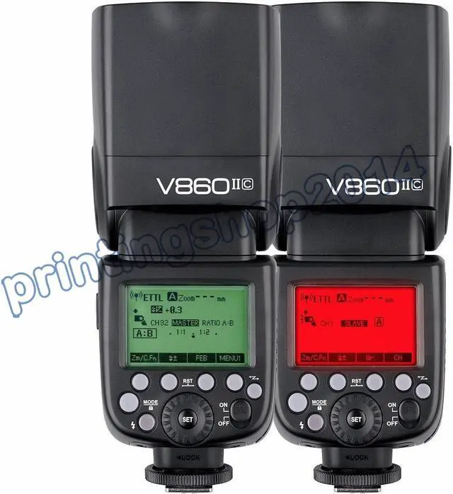 Alt view image 6 of 6 - US Stock Godox V860II-C TTL HSS 2.4G Wireless Flash Speedlite for Canon Cameras, with build-in Godox 2.4G wireless X system, GN60 high guide number, and 20-200 zoom flash coverage.