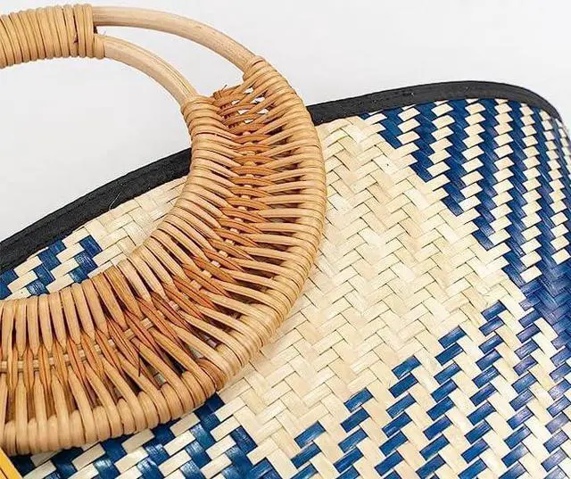 Alt view image 3 of 3 - ShelterCast Bamboo Women Straw Hand-woven Top-handle Handbag