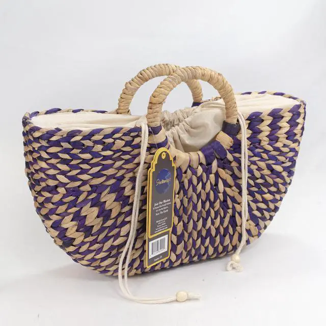 Main image of ShelterCast Water Hyacinth Hand Bag Women Stylish Bag With liner, drawstrings and Top Handle