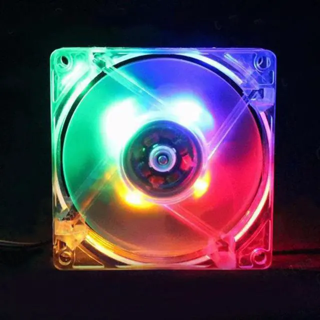 Alt view image 2 of 5 - 80mm LED Computer PC Fan 8025 Silent Cooling Fan 12V LED Luminous Chass Computer Case Cooling Fan Mod Easy Installed