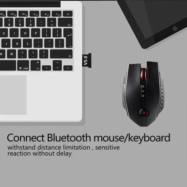 Alt view image 4 of 5 - Connection V5.0 Bluetooth Adapter USB Dongle Wireless Desktop Computer Transmitter Bluetooth Audio Receiver