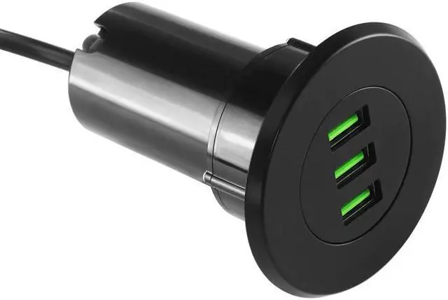 Alt view image 4 of 5 - 3 Port Charger USB 5V 3.1A Desktop Hole Grommet Charger Smart Charging Station With EU Plug for  for iPhone