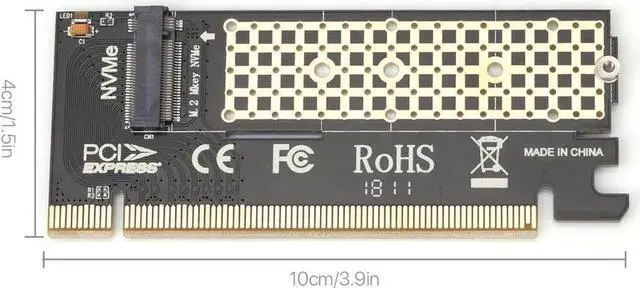 Alt view image 6 of 6 - M.2 NVMe SSD NGFF TO PCIE 3.0 X16 X4 Adapter M Key Interface Expansion Card Full Speed Support 2230 to 2280 SSD