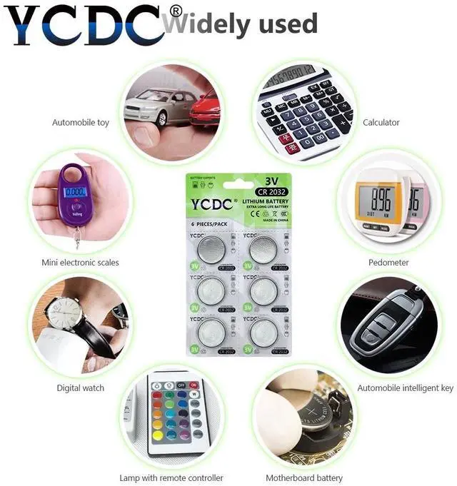 Alt view image 4 of 6 - bateria cr2032 batteries 2032 pile 3v lithium battery DL2032 CR 2032 KCR2032 5004LC ECR2032 button cell coin Battery watch