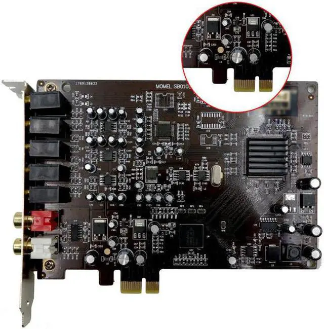 Alt view image 5 of 5 - 5.1 Sound Card PCI Express PCI-E Built-In Double Output Interface for PC Window XP/7/8/10