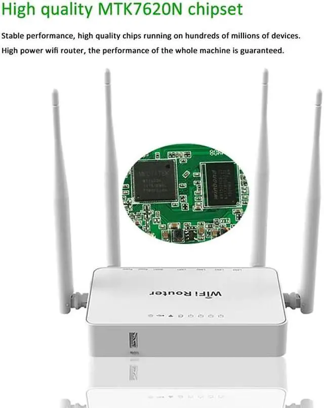 Alt view image 5 of 5 - WiFi Router 300Mbps WiFi Router with 1 Wan 4 Lan  Access Point,Internet Wifi Router for Usb Modem-EU Plug