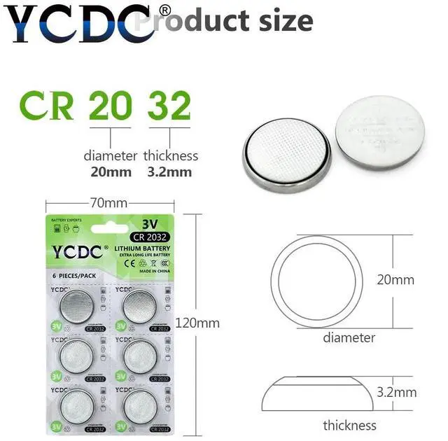 Alt view image 3 of 6 - bateria cr2032 batteries 2032 pile 3v lithium battery DL2032 CR 2032 KCR2032 5004LC ECR2032 button cell coin Battery watch