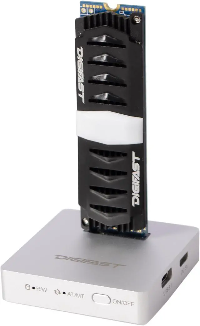 Alt view image 3 of 6 - Digifast M.2 NVMe SSD Docking Base, USB3.2 GEN2 Type-C (10 Gbps), Lightweight, Portable Design - Silver