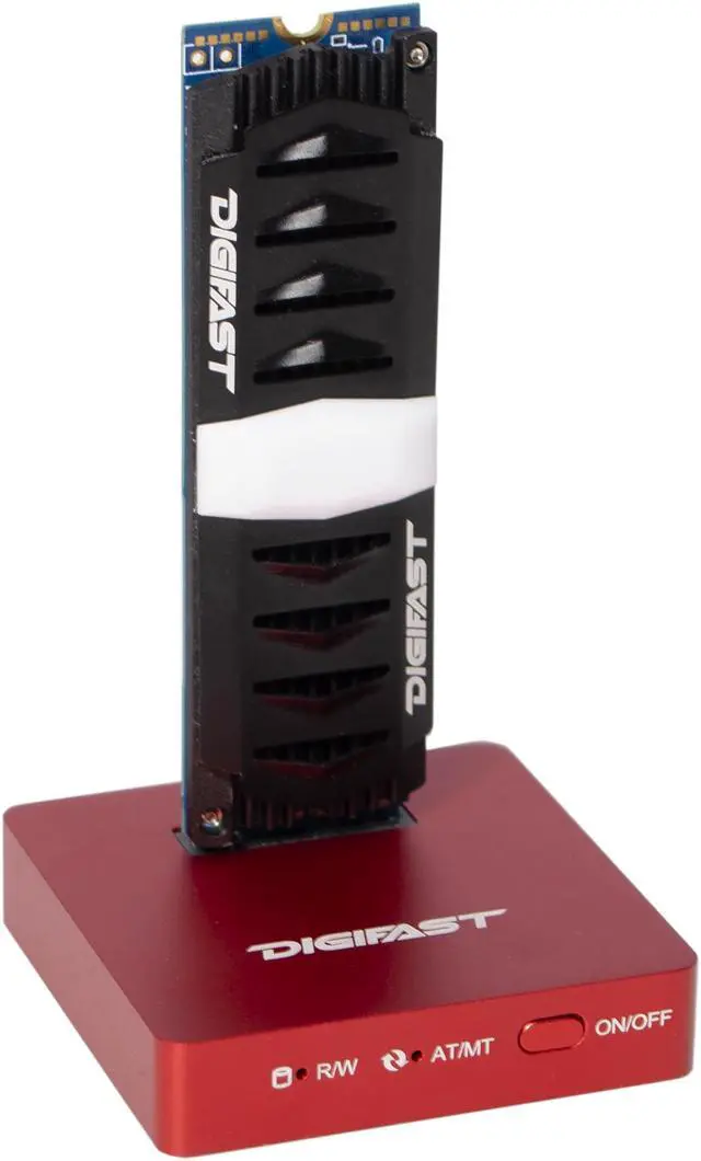 Alt view image 3 of 6 - Digifast M.2 NVMe SSD Docking Base, USB3.2 GEN2 Type-C (10 Gbps), Lightweight, Portable Design - Red