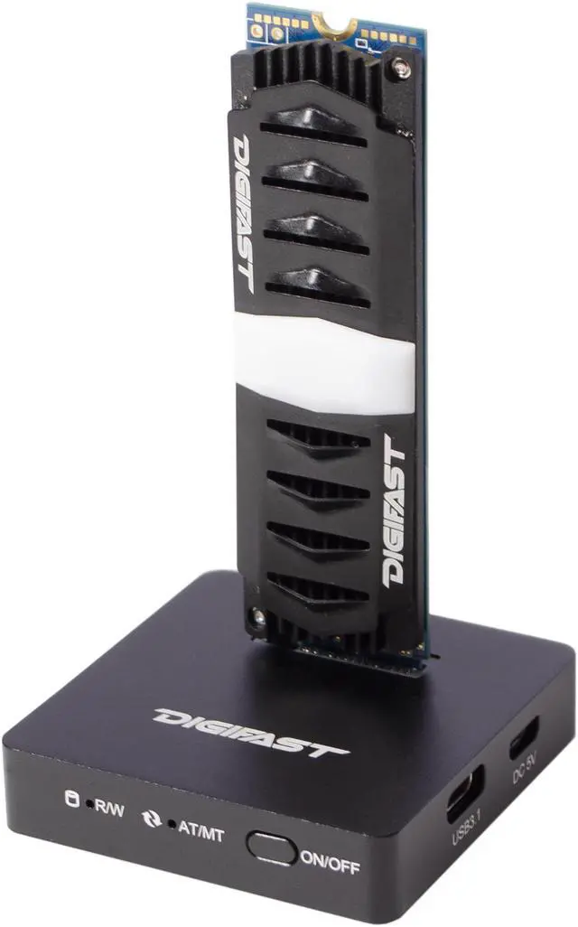 Alt view image 3 of 6 - Digifast M.2 NVMe SSD Docking Base, USB3.2 GEN2 Type-C (10 Gbps), Lightweight, Portable Design - Black