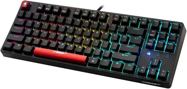 Alt view image 2 of 7 - DIGIFAST Mechanical RGB Tenkeyless Gaming Chronus Series Keyboard with Cherry MX Switches - Blue Axis