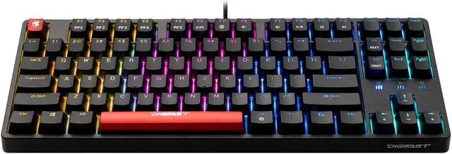 Alt view image 4 of 7 - DIGIFAST Mechanical RGB Tenkeyless Gaming Chronus Series Keyboard with Cherry MX Switches - Blue Axis