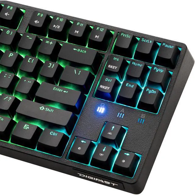 Alt view image 6 of 7 - DIGIFAST Mechanical RGB Tenkeyless Gaming Chronus Series Keyboard with Cherry MX Switches - Blue Axis
