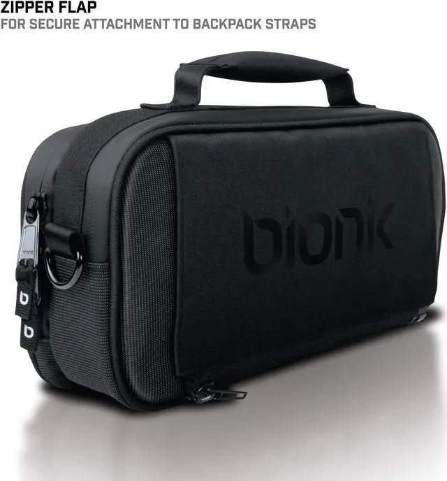 Alt view image 5 of 11 - Bionik Commuter - Switch Bag - Compatible with Nintendo Switch - 18 Game Slots - Extra Joy Con Pocket - Canvas Exterior - Plush Interior - Removable Shoulder Strap - Backpack Attachable - YKK Zippers
