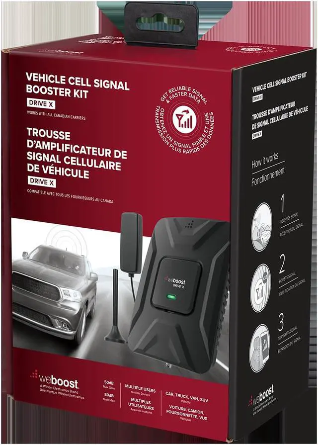 Alt view image 7 of 17 - weBoost Drive-X [Multi User] In-Vehicle Cell Phone Signal Booster Kit for Car, Truck SUV, All Carriers 3G/4G LTE