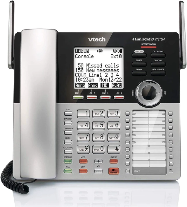 Alt view image 2 of 6 - Vtech (CM18445) DECT 6.0 Corded 4-Line Phone with Answering Machine & Caller ID