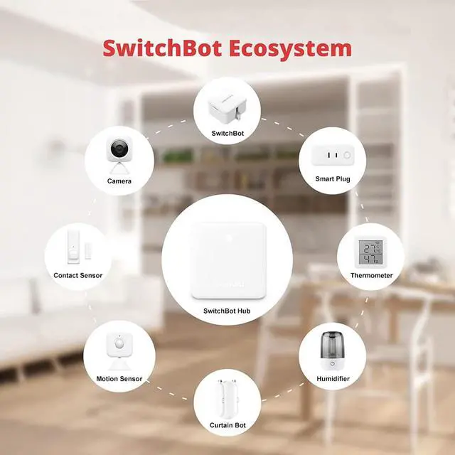 Alt view image 6 of 7 - SwitchBot Hub Mini Smart Remote - IR Blaster, Link SwitchBot to Wi-Fi (Support 2.4GHz), Control TV, Air Conditioner, Compatible with Alexa, Google Home, IFTTT