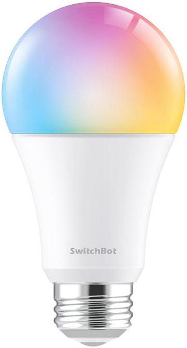 SwitchBot LED Color Bulb, E26 | Color Changing Dimmable WiFi & Bluetooth  Bulb Works with Alexa&Google, 10W 800lms Equals 60W Bulb, 2.4GHz Only, No  Hub