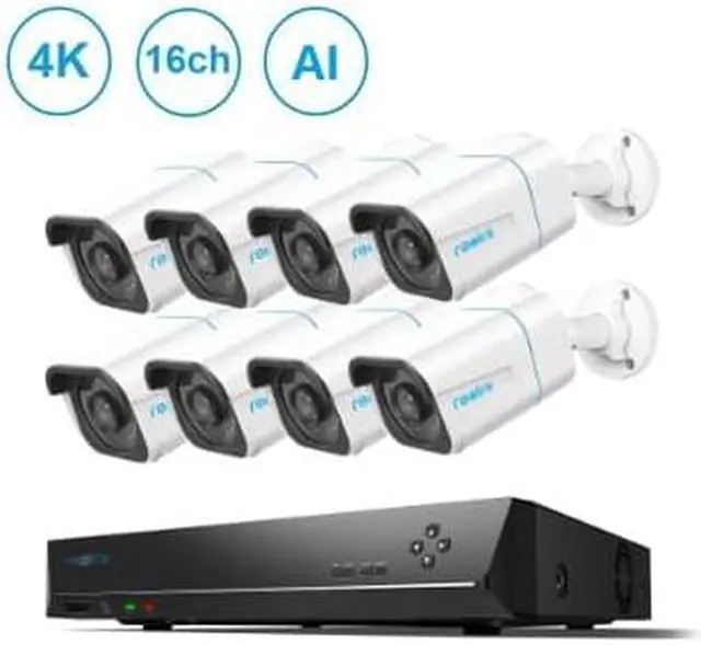 Alt view image 8 of 20 - Reolink 16CH 4K Security Camera System Outdoor/Indoor, 8pcs 8MP Smart Person/Vehicle Detect PoE IP Cameras + 16CH NVR with 4TB HDD Pre-installed for 24/7 Recording, H.265 - RLK16-820D8-A