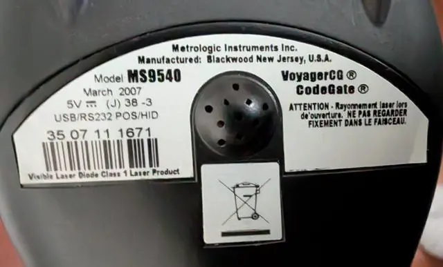 Alt view image 2 of 2 - Metrologic MS9540 Voyager