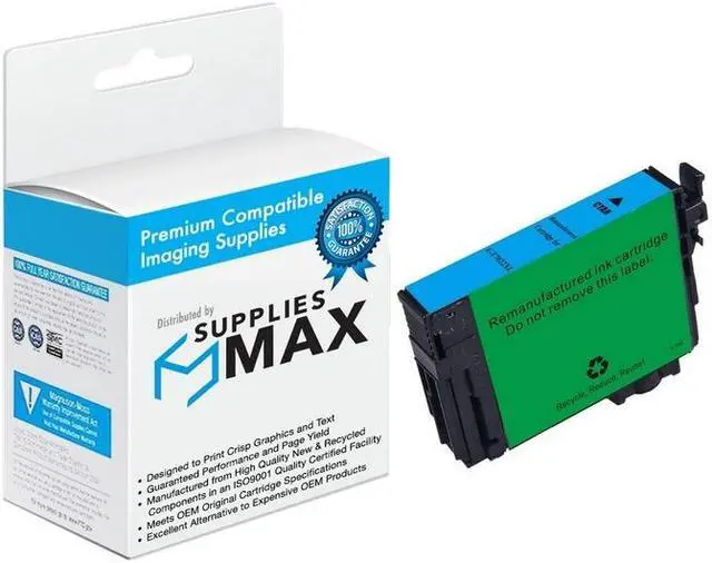 Main image of SuppliesMAX Remanufactured Replacement for WorkForce WF-3720/WF-3730/WF-3733 Cyan High Yield Inkjet (950 Page Yield) (NO. 702XL) (T702XL220-S)
