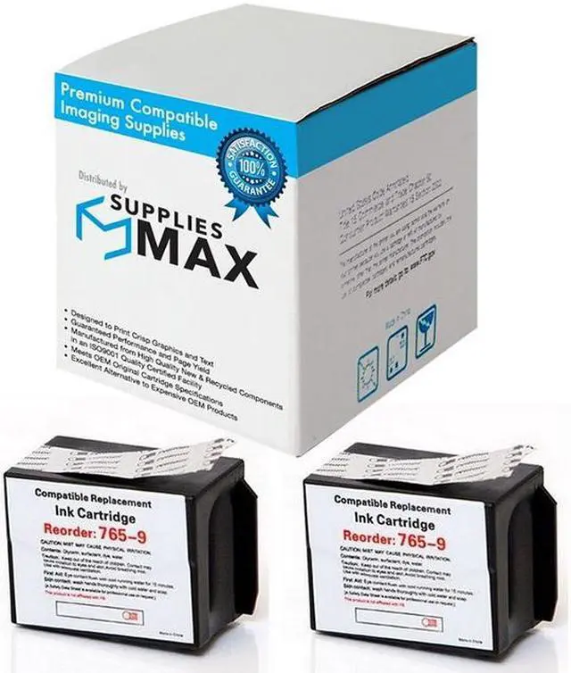Main image of SuppliesMAX Compatible Replacement for Pitney-Bowes DM-300C/DM-400C/DM-450C/DM-475C Mailing System Red Postage Meter Inkjet (2/PK-8000 Page Yield) (765-9_2PK)