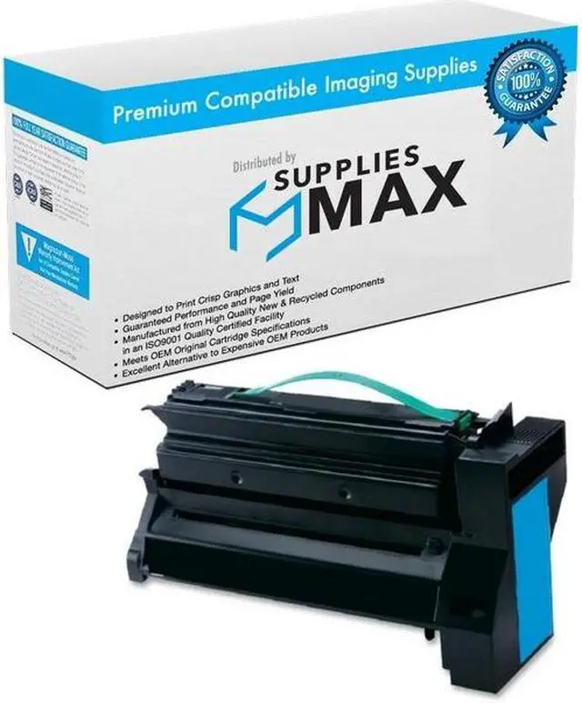 Main image of SuppliesMAX Compatible Replacement for Lexmark C770DN/C770DTN/C770N/C772DN/C772DTN/C772N/X772E-MFP Cyan High Yield Toner Cartridge (10000 Page Yield) (C7702CH)