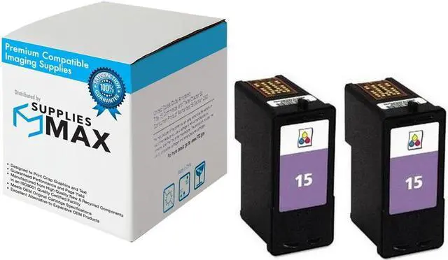 Main image of SuppliesMAX Remanufactured Replacement for Lexmark X2600/X2650/X2670/Z2300/Z2320 Color Inkjet (2/PK-150 Page Yield) (NO. 15A) (18C2100_2PK)
