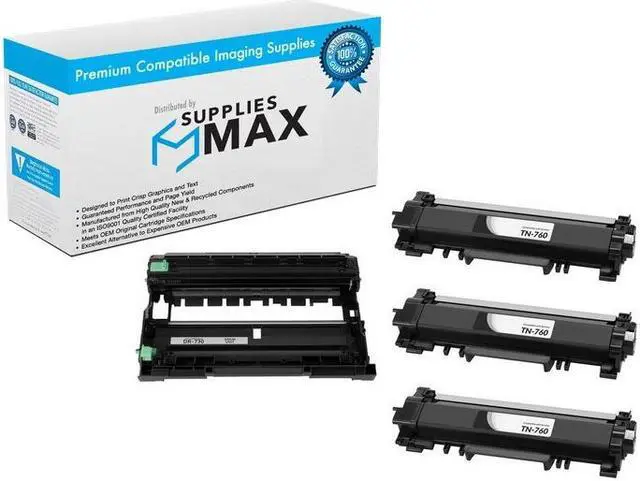 Main image of SuppliesMAX Compatible Replacement for Brother DCP-L2510/DCP-L2550/HL-L2310/HL-L2350/HL-L2370/HL-L2395/MFC-L2710/MFC-L2730/MFC-L2750DW Value Combo Pack (1-Drum /3-Toners) (DR-730_1PK/TN-760_3PKVB)