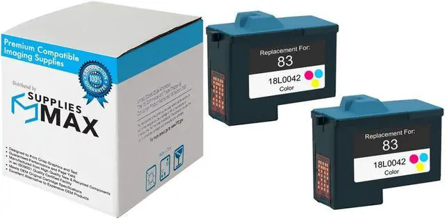 Main image of SuppliesMAX Remanufactured Replacement for Lexmark X5100/X5130/X5150/X5190/X6100/X6150/X6170/X6180/X6190/X65/Z55/Z65N Color Inkjet (2/PK-450 Page Yield) (NO. 83) (18L0042_2PK)