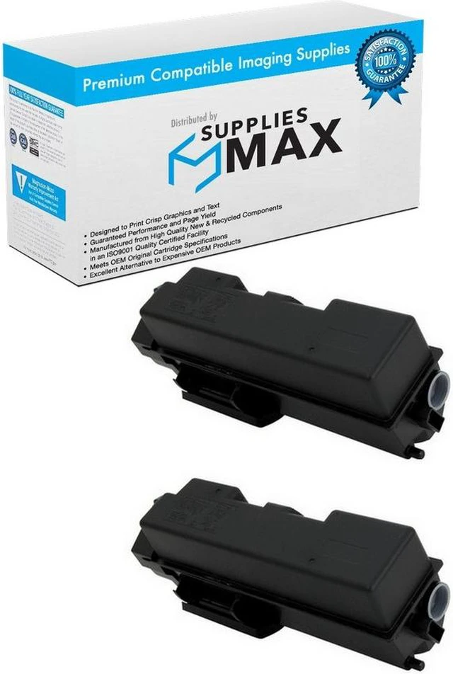 Main image of SuppliesMAX Compatible Replacement for Kyocera Mita ECOSYS P2040dn/ECOSYS P2040dw Black Toner Cartridge (2/PK-7200 Page Yield) (TK-1162) (1T02RY0US0_2PK)