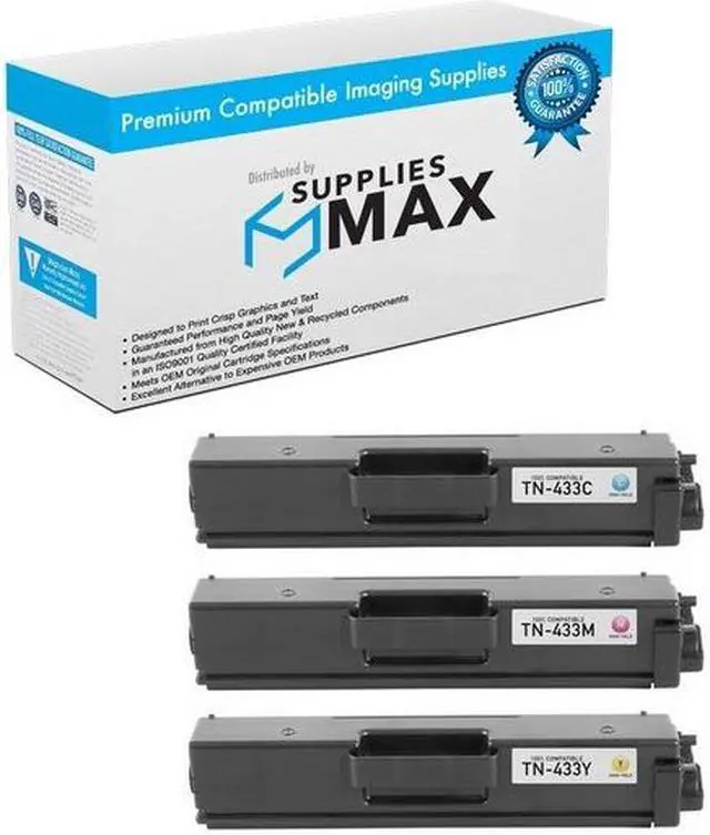 Main image of SuppliesMAX Compatible Replacement for Brother DCP-L8410/HL-L8260/HL-L8360/MFC-L8610/MFC-L8690/MFC-L8900/MFC-L8905 Toner Cartridge Combo Pack (C/M/Y) (TN-433CMY)