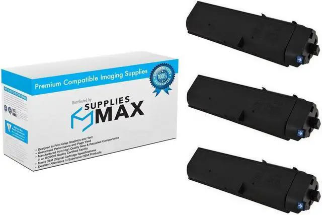 Main image of SuppliesMAX Compatible Replacement for Kyocera Mita ECOSYS M2135dn/M2635dn/M2735dw/P2235dn/P2235dw Black Toner Cartridge (3/PK-3000 Page Yield) (TK-1150_3PK)