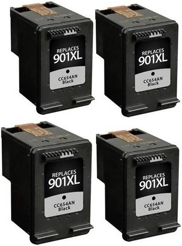Alt view image 2 of 7 - SuppliesMAX Remanufactured Replacement for HP OfficeJet 4500/J4500/J4540/J4550/J4580/J4640/J4680 Series Black High Yield Inkjet (4/PK-700 Page Yield) (NO. 901XL) (CZ140FN_2PK)
