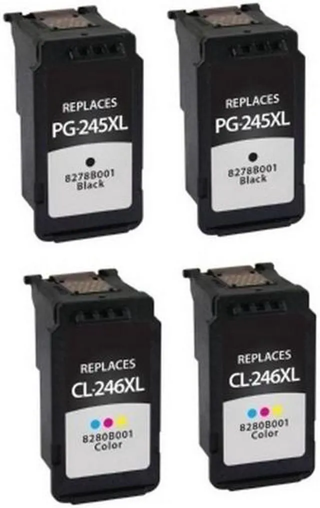 Alt view image 2 of 7 - SuppliesMAX Remanufactured Replacement for Canon PIXMA iP-2820/MG-2410/MG-2510/MG-2920/MG-3020/MX-490/MX-492/TR-4520/TR-4522 H.Y. Inkjet Combo Pack (2-Black/2-Color) (PG-245XL_2PK/CL-246XL_2PKMP)
