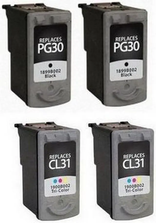 Alt view image 2 of 7 - SuppliesMAX Remanufactured Replacement for Canon PIXMA iP-1800/iP-1900/iP-2600/MP-140/MP-190/MP-210/MP-470/MX-300/MX-310 Inkjet Combo Pack (2-Black/2-Color) (PG-30/CL-31) (PG-30PVP_2PK)