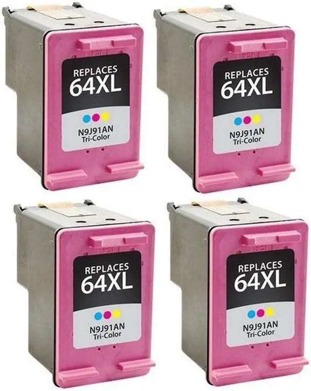 Alt view image 2 of 7 - SuppliesMAX Remanufactured Replacement for HP Envy Inspire 7950e/ENVY Photo 6200/7100/7800/ OfficeJet 200/250/Tango Series Color High Yield Inkjet (4/PK-415 Page Yield) (NO. 64XL) (N9J91AN_4PK)