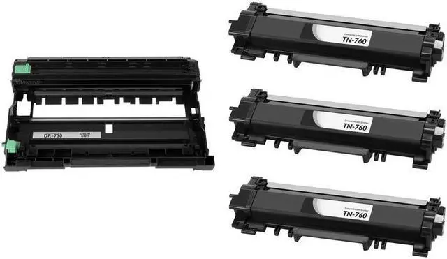 Alt view image 2 of 7 - SuppliesMAX Compatible Replacement for Brother DCP-L2510/DCP-L2550/HL-L2310/HL-L2350/HL-L2370/HL-L2395/MFC-L2710/MFC-L2730/MFC-L2750DW Value Combo Pack (1-Drum /3-Toners) (DR-730_1PK/TN-760_3PKVB)