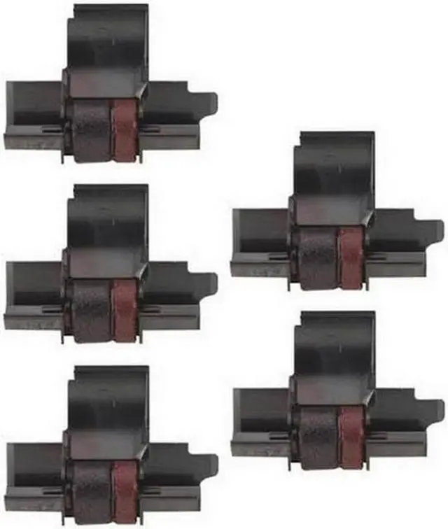 Alt view image 2 of 7 - SuppliesMAX Compatible Replacement for Casio FR-125/FR-2215/FR-2650/HR-100/HR-120/HR-150/HR-170 Black/Red Ink Rollers (5/PK) (IR-40T)