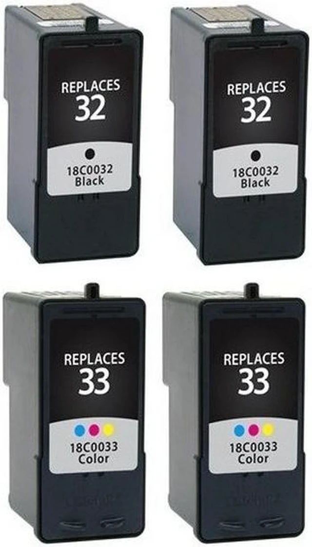 Alt view image 2 of 7 - SuppliesMAX Remanufactured Replacement for Lexmark P4330/P4350/P6250/P6350/P915/X3350/X5250/X5450/X7300/X8350/Z815/Z816 Inkjet Combo Pack (2-Black/2-Color) (NO. 32/NO. 33) (18C0532_2PK)