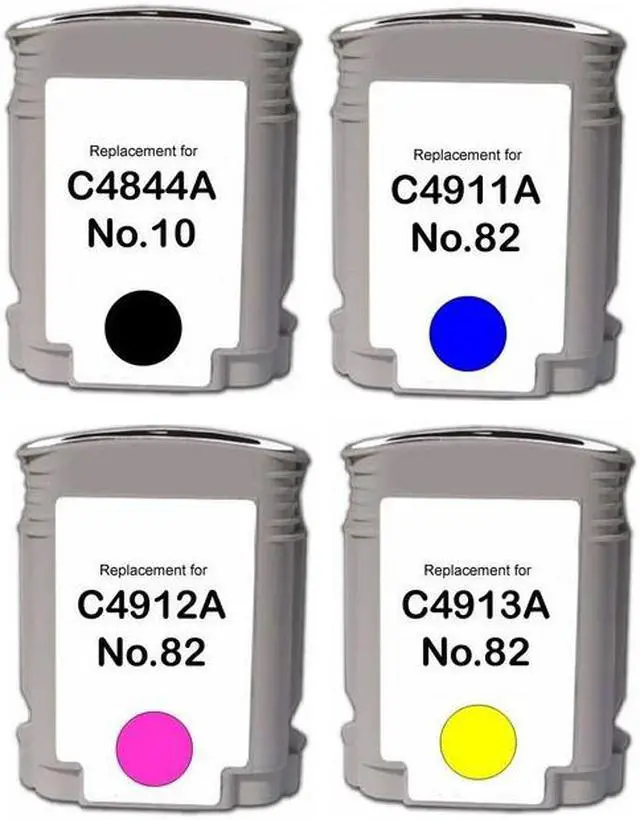 Alt view image 2 of 7 - SuppliesMAX Remanufactured Replacement for HP DesignJet 500PS/DesignJet 800PS/DesignJet 815-MFP/DesignJet 820-MFP Inkjet Combo Pack (69 ML) (BK/C/M/Y) (NO.10/NO. 82) (C491MP)