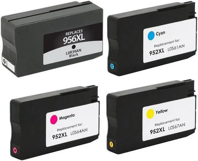 Alt view image 2 of 7 - SuppliesMAX Remanufactured Replacement for HP OfficeJet Pro 7720/7730/8200/8210/8700/8720/8725/8730/8740 High Yield Inkjet Combo Pack (BK/C/M/Y) (NO. 956XL/NO. 952XL) (L0R39AN_1PK/N9K30BN_1PKMP)