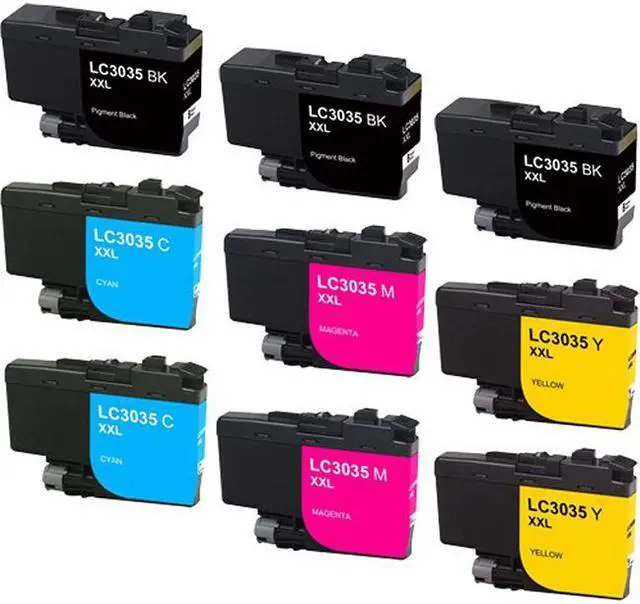 Alt view image 2 of 7 - SuppliesMAX Compatible Replacement for Brother DCP-J1100DW/MFC-J805DW/MFC-J815DW/MFC-J995DW/MFC-J1300DW Ultra High Yield Inkjet Combo Pack (3-BK/C/M/Y) (LC-3035VALBP_3PK)