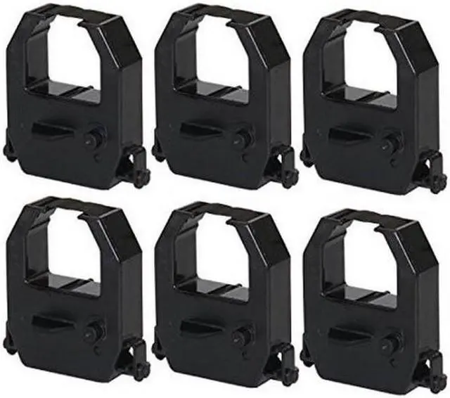 Alt view image 2 of 7 - SuppliesMAX Compatible Replacement for Amano PIX-10/PIX-15/PIX-55/PIX-75/PIX-200/PIX-3000/TCX-10/TCX-21/TCX-22/TCX-45 Black Time Clock Printer Ribbons (6/PK) (60010BK)