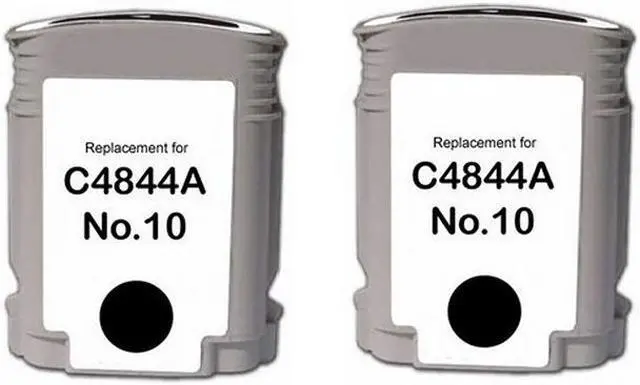 Alt view image 2 of 7 - SuppliesMAX Remanufactured Replacement for HP Business 1000/2200/2300/2600/2800/3000/DesignJet 100/120/500/800/OfficeJet 9100/9130/K850 Black Inkjet (2/PK-1750 Page Yield) (NO. 10) (C4844A_2PK)