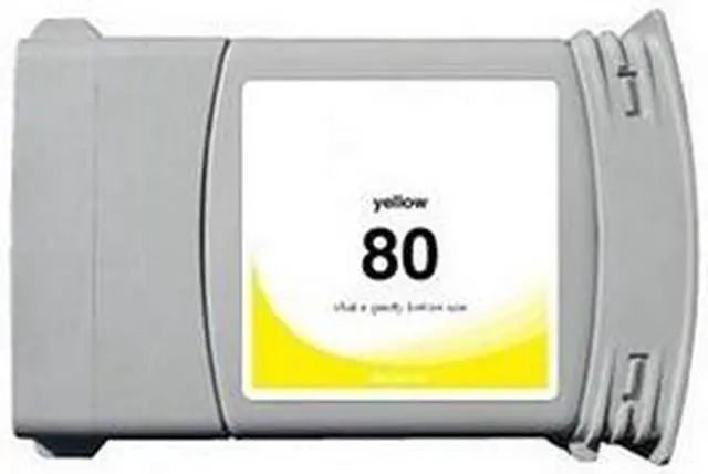 Alt view image 2 of 7 - SuppliesMAX Remanufactured Replacement for HP DesignJet 1050C/DesignJet 1055CM Series Yellow High Yield Wide Fomat Inkjet (350ML-4400 Page Yield) (NO. 80) (C4848A)