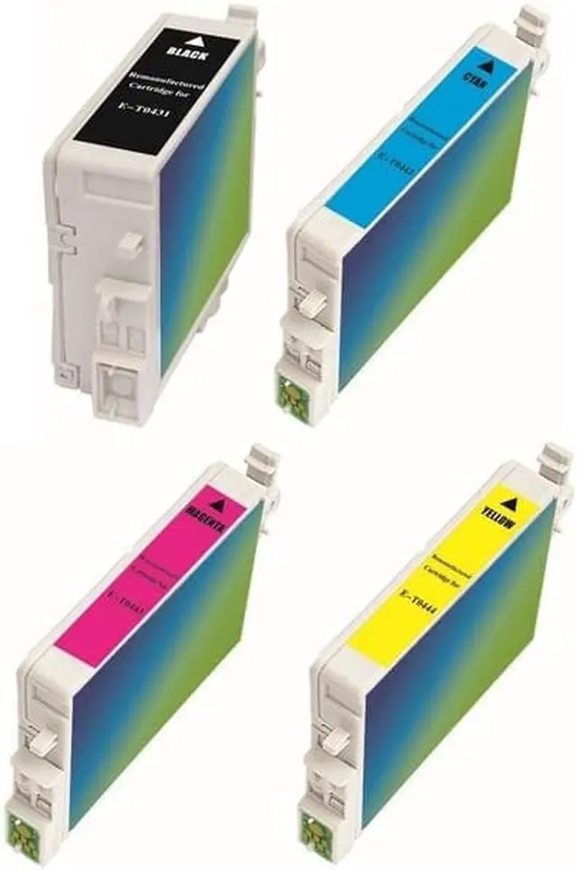 Alt view image 2 of 7 - SuppliesMAX Remanufactured Replacement for Stylus C84/Stylus C84N/Stylus C86/Stylus CX-6400/Stylus CX-6600 High Yield Inkjet Combo Pack (BK/C/M/Y) (T043120-BCS)