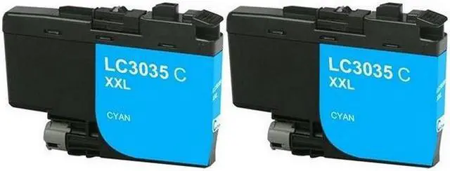Alt view image 2 of 7 - SuppliesMAX Compatible Replacement for Brother DCP-J1100DW/MFC-J805DW/MFC-J815DW/MFC-J995DW/MFC-J1300DW Cyan Ultra High Yield Inkjet (2/PK-6000 Page Yield) (LC-3035C_2PK)